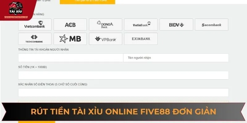 Hướng dẫn rút thưởng tài xỉu Five88